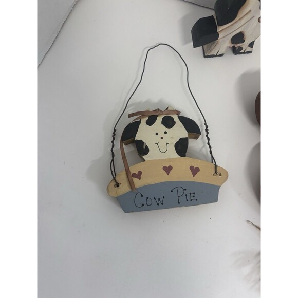 Vintage Wood Cow Lot 5 Pieces Free standing And wall Mounted - Picture 3 of 6